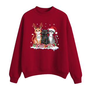 Sweat-shirt de Noël rouge pour homme, col rond, imprimé avec un chapeau de Père Noël et un verre à vin - Product Image 4