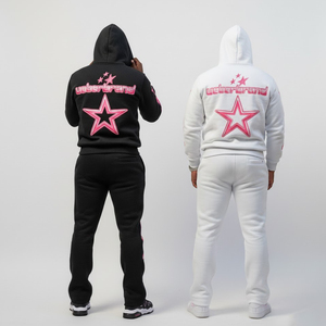 ชุดวอร์มโอเวอร์ไซส์ลายพิมพ์กรดแบบกำหนดเอง ผ้าฝ้ายฟลีซ 100% กำลังเป็นที่นิยม ใส่ได้ทุกวัน ทันสมัย คุณภาพดี สวมใส่สบาย - Product Image 6