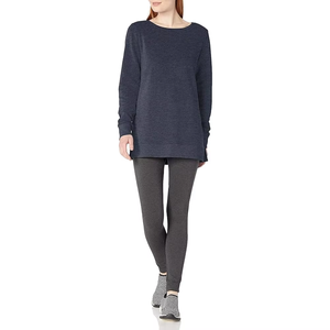 Sudadera de mujer con cuello redondo, estampado de letras y manga abullonada, estilo holgado, con costuras de entramado, para otoño e invierno 2026, venta al por mayor - Product Image 1