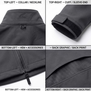 Veste Softshell d'hiver à capuche pour homme, la plus vendue, chaude, imperméable, respirante, anti-UV, avec isolation polaire Rip-Stop et fermeture éclair, séchage rapide - Product Image 2