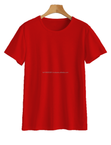 T-shirt à manches courtes et col rond pour hommes, Logo et Design personnalisés, couleur rouge, haute qualité exportation, du Bangladesh, - Product Image 2