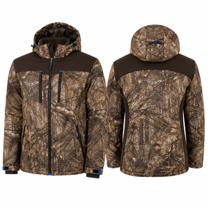 Veste softshell de chasse pour homme MEGAMAPLE, à manches longues, imperméable, motif floral, avec logo au dos et au col, pour l'automne - Product Image 1