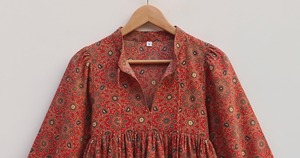 Cotton Lace Floral Hand Block Print Women's Indian Boho Style Tank <b>Tops</b> - Product Image 4