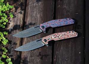 Navaja Plegable con Patrón Damasco, Cuchillo de Bolsillo Táctico para Caza, Supervivencia y Camping, Grado Industrial OEM - Product Image 3