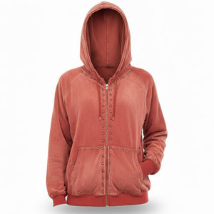 Chaqueta Casual de Moda Unisex con Cremallera y Diseño Tachonado, Novedad 2026, de Algodón 100% Lavado y Forro Polar - Product Image 1