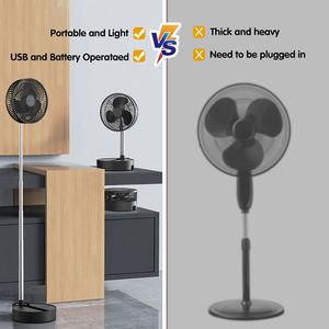 Ventilatore Portatile Ricaricabile da 5W con Batteria da 10000mAh, 3 Velocità, Oscillante, Altezza Regolabile, Pieghevole, Silenzioso, Piccolo, per Camper - Product Image 3