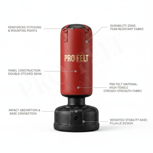 Premium Quality Leather Free Standing Punching Bag for Boxing MMA Kickboxing Fitness Training Stable Base Screen Printed Logo - Product Image 2