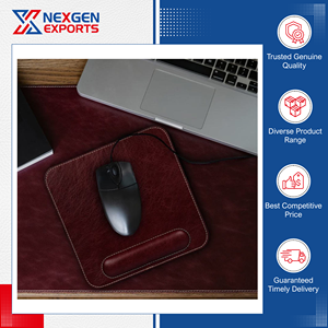 Meilleur Offreur Mondial Propose Tapis de Souris en Cuir PU de Luxe Moderne de Qualité Supérieure avec Repose-Poignet Durable – Promotion Nexgen Exports, Cadeau - Product Image 2