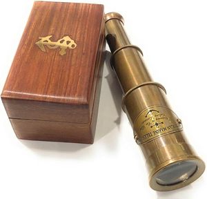 Telescopio de Latón Pulido de 6 Pulgadas con Caja de Madera, Navegación Pirata (Telescopio Marino Victoriano Marrón Antiguo) |   Regalo Coleccionable - Product Image 2