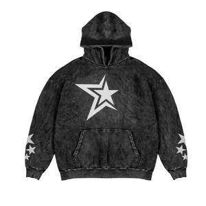 Sudadera con capucha Up Felt personalizada con bordado y estampado, estilo vintage, lavado ácido, oversize, de algodón pesado 100% algodón, forro polar de 450 GSM - Product Image 1