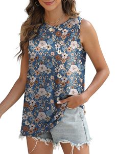 Camisetas sin mangas para mujer, estilo eyelet, holgadas, informales, de verano, cuello redondo, básicas, sin mangas, a la moda 2026 - Product Image 3