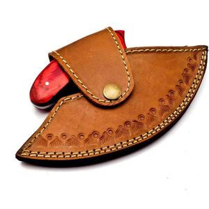 Cuchillo de cocina hecho a mano de acero al carbono, 7 pulgadas, para picar, cortar, con Funda de cuero - Product Image 6