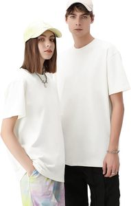 Camiseta de Hombre 100% Algodón, Corte Holgado, Manga Corta, Cuello Redondo, Lisa, Casual, Anti-Pilling, Transpirable, 220g, con Logotipo Personalizado en la Parte Delantera - Product Image 3