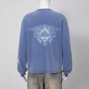 Nouvelle Arrivée 2026 – T-shirt à manches longues gaufré délavé à l'acide avec logo de créateur de mode pour homme - Product Image 3