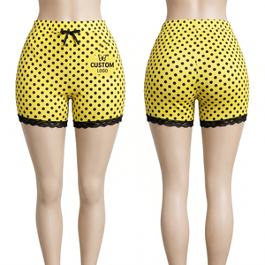 Leggings Capri con Logotipo Personalizado para Mujer, con Puntos de Polka, Dobladillo de Encaje, Cintura con Lazo, Leggings Cortos de 3/4 de Longitud para Mujer 2026 - Product Image 3
