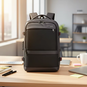 Premium Hard Shell Commuter <b>Backpack</b> Water Resistant Office Laptop Bag with Anti Theft Combination Lock and Side <b>Straps</b> - Product Image 4