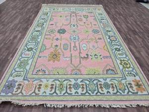 Tapis en laine noué à la main, style Oushak, à poils ras, écologique, antidérapant, haute qualité, pour la maison, le bureau et l'usage commercial. - Product Image 4