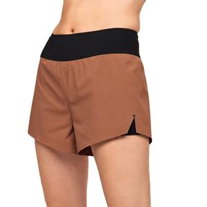 Shorts de sport pour femmes, coupe régulière, respirant, en spandex/polyester, taille élastique, avec poche arrière, pour la salle de sport, la remise en forme et la course à pied (2-en-1) - Product Image 4
