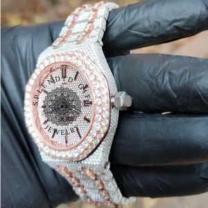 Reloj de Cuarzo de Lujo para Hombre y Mujer, Caja Plateada con Moissanita, 39 mm, Movimiento Analógico ETA, Cristal de Zafiro, Cierre Oculto, Resistente al Agua 10 m, Fecha Automática - Product Image 5
