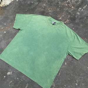 Camiseta Retro Estilo Urbano con Efecto Desgastado por el Sol, Lavado Ácido, Personalizada, Vintage, 100% Algodón, Ligera, Tejida, para Hombre - Product Image 4