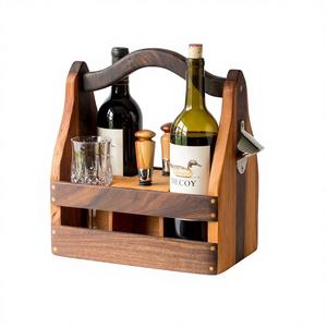 Super Selling Barware Storage Caddy Wooden Strong Eco Friendly Barware Kitchenware Uses Storage Basket Wood Caddy - Product Image 2
