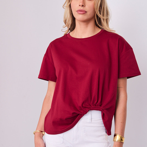 T-shirt décontracté pour femme de haute qualité, écologique, respirant, brodé, col rond, manches courtes, pour l'été - Product Image 5