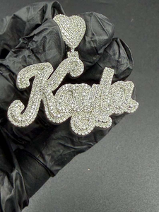 Moissanite <b>King</b> Pendant Iced Out <b>Crown</b> Heart Custom Name Jewelry Hip Hop Luxury Statement Necklace for Men - Product Image 4