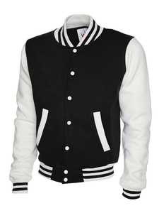 Service OEM personnalisé – Blouson de baseball vintage pour homme avec manches en polyester/coton et patchs brodés rayés sur le devant – Collection Automne/Hiver - Product Image 2