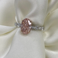 Bague de fiançailles de luxe Dada Diamond Jewellery en or blanc avec diamant rose de laboratoire taille ovale certifié IGI, poids personnalisé