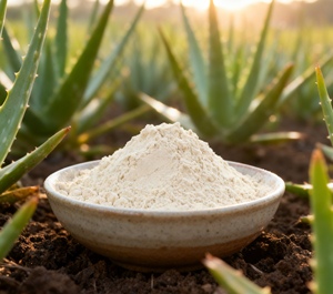 Poudre d'aloe vera naturelle 200X à longue durée de conservation pour une formulation facile et des applications efficaces comme matière première cosmétique - Product Image 5