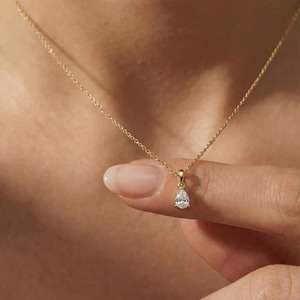Wholesale IGI Certified Lab Grown Diamond Pear Shape Solitaire <b>Pendant</b> Necklace 18K Rose <b>Gold</b> Women Fine Jewelry Factory Price - Product Image 4