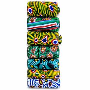 Cuentas de Vidrio Millefiori Azules, Cuentas de Mosaico en Forma de Tubo para Hacer Joyería, Manualidades, Collares, Pulseras - Product Image 5