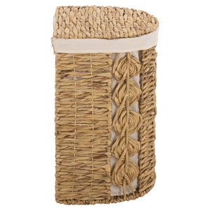 Panier de rangement en jacinthe d'eau tressé à la main avec doublure, organisateur domestique, panier à linge et à jouets en tissu naturel, durable, vente en gros B2B OEM - Product Image 4