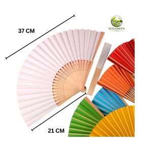 Abanicos de Tela de Bambú Tallados Personalizados con Logotipo Personalizado para Invitados de Boda - Abanico Plegable como Recuerdo de Boda, Decoración y Regalo - Product Image 2