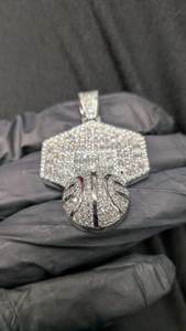 Colgante de Baloncesto con Incrustaciones de Moissanita, Estilo Deportivo para Amantes del Deporte, Hip Hop, Plata 925, Joyería Fina, Colgantes y Dijes - Product Image 5