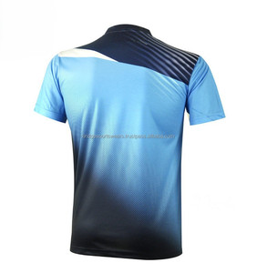 เสื้อแบดมินตันผู้ชายแบบสั่งทำ แขนสั้น ระบายอากาศได้ดี ผลิตจากโพลีเอสเตอร์ แห้งเร็ว มีไซส์ใหญ่ สำหรับวิ่ง - Product Image 2
