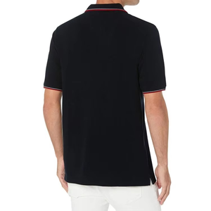 เสื้อโปโลสีดำสำหรับผู้ชาย แต่งขอบสีแดง เรียบง่าย สไตล์ลำลอง ชุดกอล์ฟ ชุดกีฬา สกรีนโลโก้ได้ ชุดยูนิฟอร์มบริษัท เสื้อเชิ้ตธุรกิจ - Product Image 2