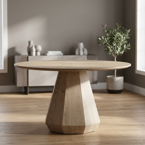 Mesa de comedor cuadrada de madera maciza de roble de diseño contemporáneo para 4, 6, 8, 10 personas, para el hogar, restaurante, hotel, apartamento, entrada, casa de campo - Product Image 2