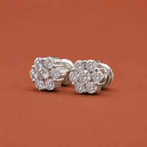 Floral <b>Moissanite</b> <b>Earring</b> for Women, Sparkling Cluster Design, Elegant Everyday Jewelry - Product Image 3
