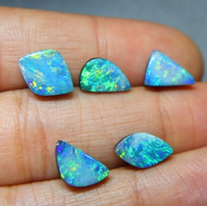 Natural Multi Fire Australian Doublet <b>Opal</b> Cabochon Loose Gemstone Wholesale Jewelry Making - Product Image 1