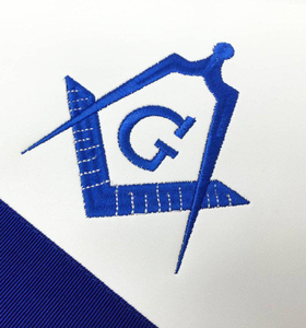 Master Mason Blue Lodge <b>Apron</b> - <b>White</b> & Royal Blue durable construction, and elegant design. - Product Image 2