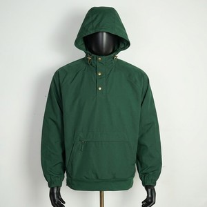 <b>Mens</b> Classic Hooded Anorak <b>Jacket</b> Button Neck Half Placket <b>Pullover</b> Lightweight Casual Utility <b>Jacket</b> With Front Zip Pocket - Product Image 1