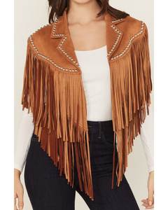 Women Suede Fringe Shawl Cape Solid Color Long Tassel Bohemian <b>Scarf</b> for Daily Wear All Seasons - Product Image 1