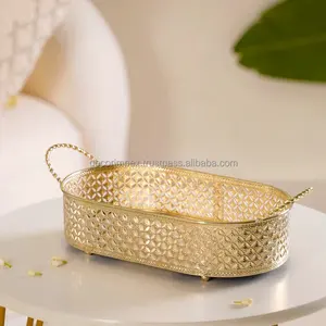 Superbes plateaux métalliques décoratifs sur mesure adaptés à la vaisselle décorative pour la maison et aux options de cadeaux de mariage - Product Image 2