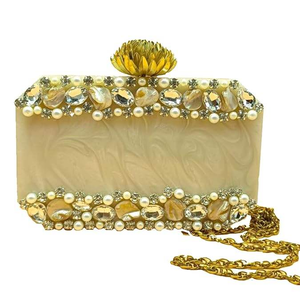 Nouvelle Pochette de Soirée en Résine de Marque, Design Premium de Haute Qualité, Anti-Vol, Doublure en Velours, Motif Pierre, Grande Capacité Téléphone, Utilisation Quotidienne - Product Image 1