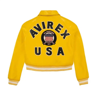 Veste en cuir de vache véritable Avirex pour homme, style streetwear, toile imperméable, édition limitée, style vintage, fermeture éclair, hiver