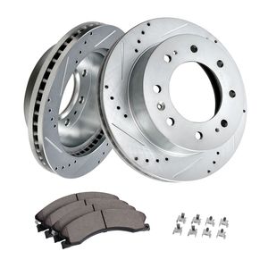 Dischi Freno Forati e Scanalati per Chevy Silverado e GMC Sierra 2500/3500 HD 2011-2019, Freni Anteriori in Ceramica HD - Product Image 1
