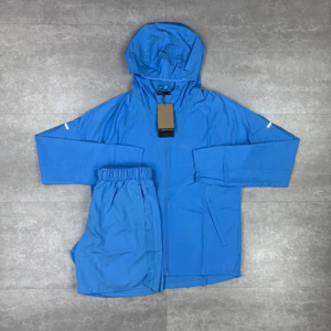 Custom <b>Summer</b> 2-Piece Nylon Shorts and <b>Jacket</b> Set for <b>Men</b> High-Quality Windbreaker Tracksuit. Streetwear Hoodie and Short - Product Image 5