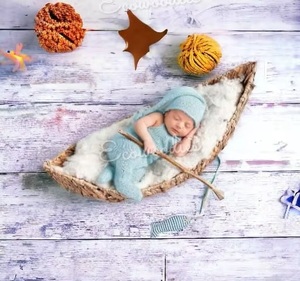 Berceau Bateau en Bambou Fait Main Unique pour Bébés, Bleu, Accessoire de Photographie, Écologique, Durable, Confortable, Lit Moderne en Forme de Cœur - Product Image 4