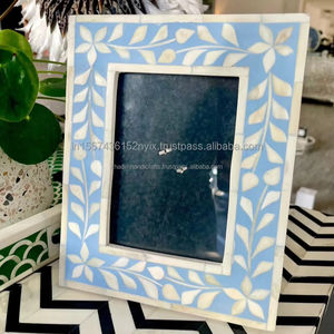 Marco DE FOTOS rectangular con incrustaciones de hueso turquesa ecológico de lujo con tamaños personalizables Pantalla elegante de alta demanda para fotos - Product Image 2